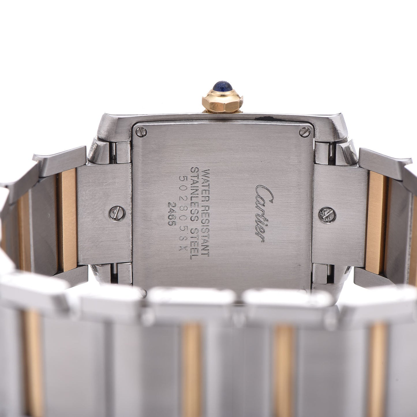 Stainless Steel 18K Yellow Gold 25mm Tank Francaise Quartz Watch