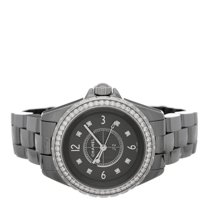 Chanel Titanium Ceramic Diamond Bezel 33mm J12 Quartz Watch 2 of 4