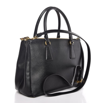 Prada Saffiano Small Galleria Double Zip Tote Black 4 of 8