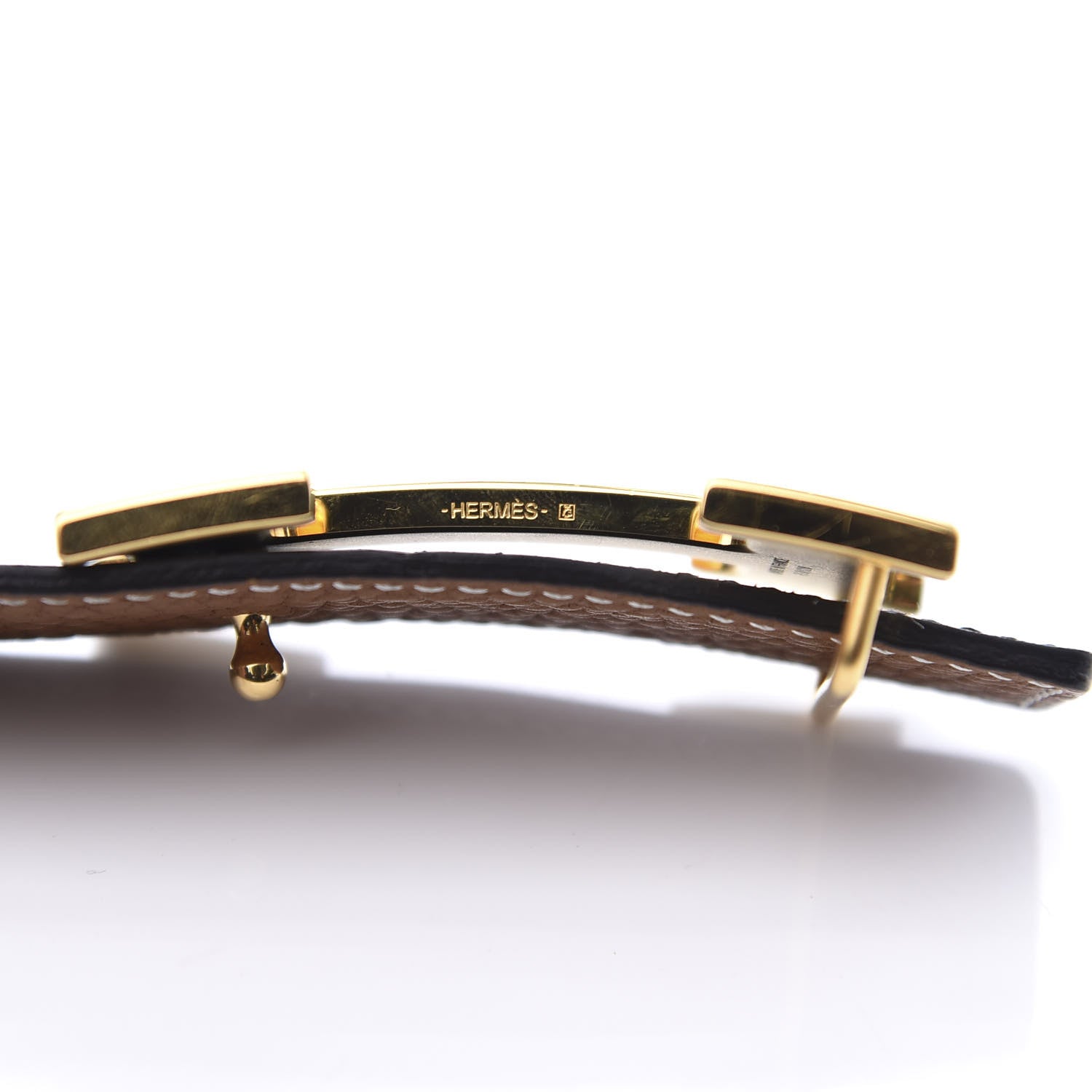 Hermes Box Togo 32mm H Belt 80 Black Gold 7 of 8