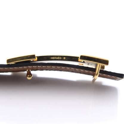 Hermes Box Togo 32mm H Belt 80 Black Gold 7 of 8