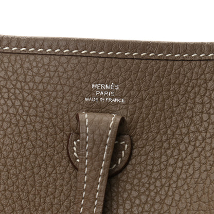 Hermes Taurillon Clemence Amazone Evelyne TPM Etoupe Bleu Indigo 5 of 9