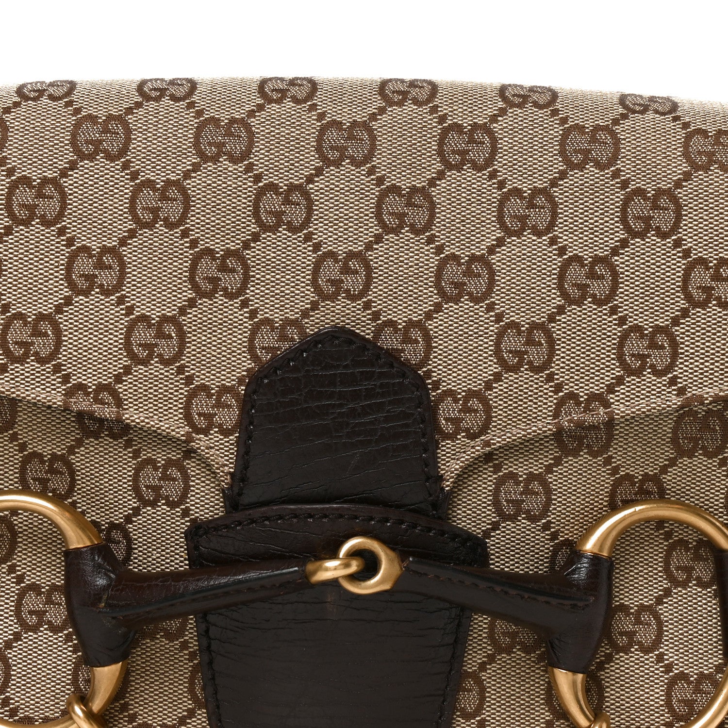 Gucci Monogram Horsebit Chain Flap Shoulder Bag Brown 7 of 9