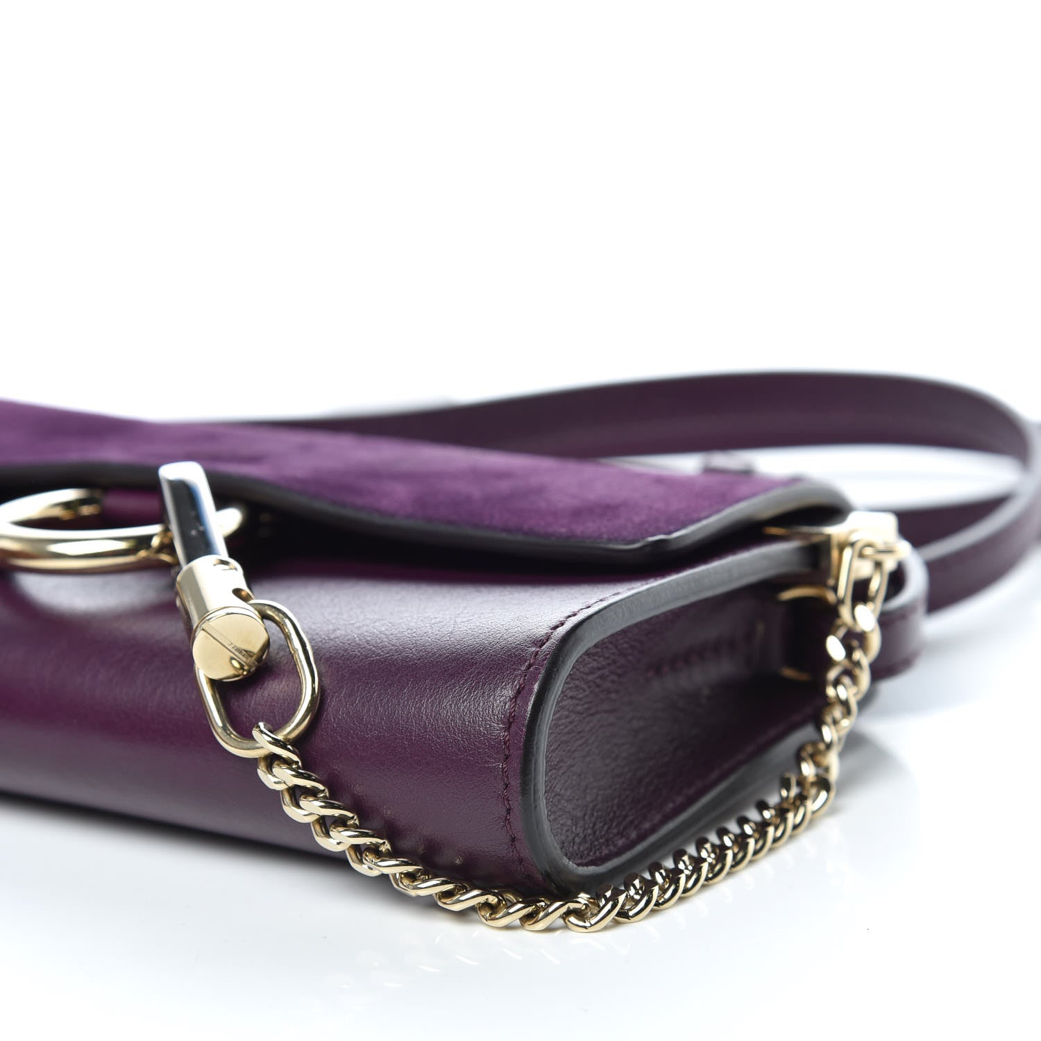 Chloe Suede Calfskin Mini Faye Shoulder Bag Intense Violine 6 of 13