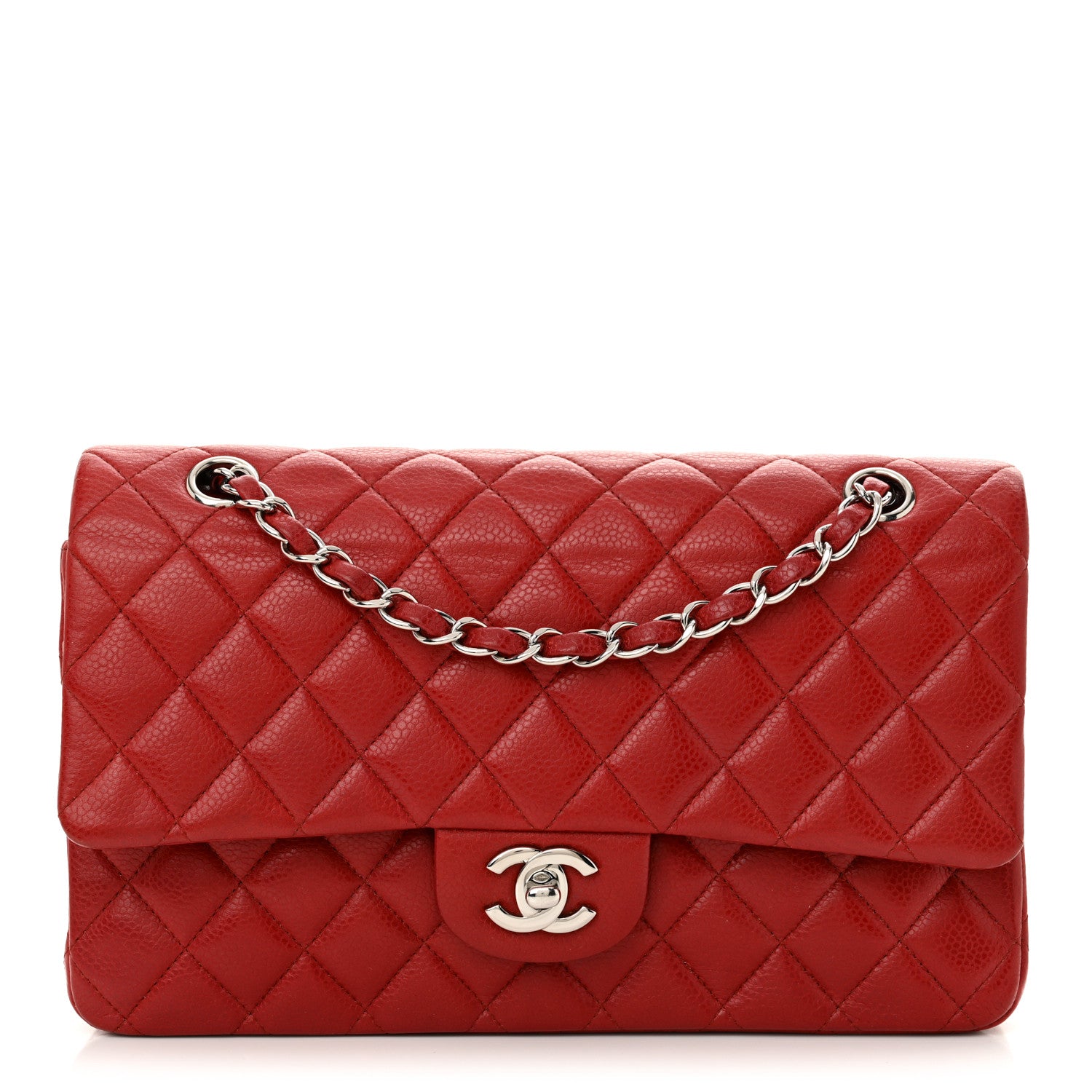 Chanel Caviar Quilted Medium Double Flap Dark Red 1 of 13