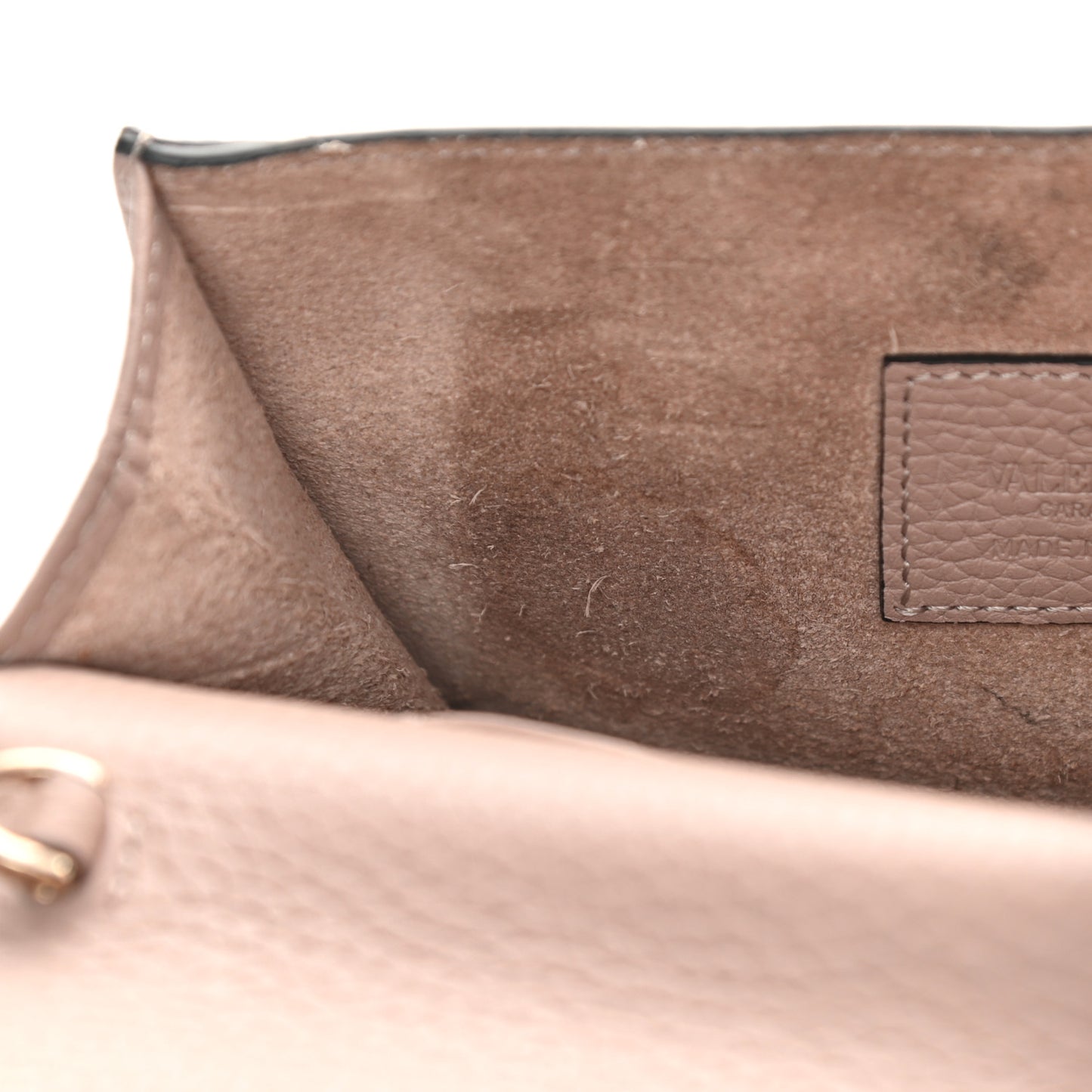 Pebbled Calfskin Rockstud Envelope Wallet on Chain Poudre