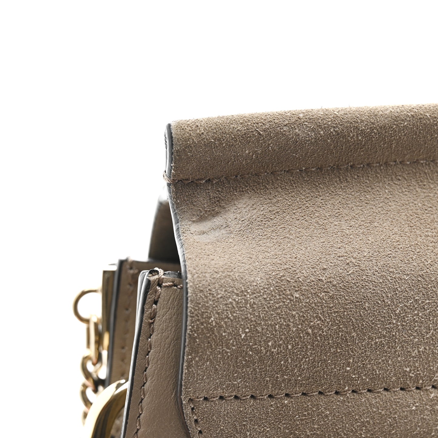 Calfskin Suede Medium Faye Shoulder Bag Motty Grey