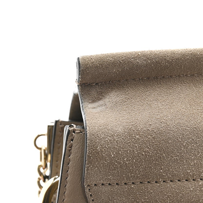 Chloe Calfskin Suede Medium Faye Shoulder Bag Motty Grey 18 of 19