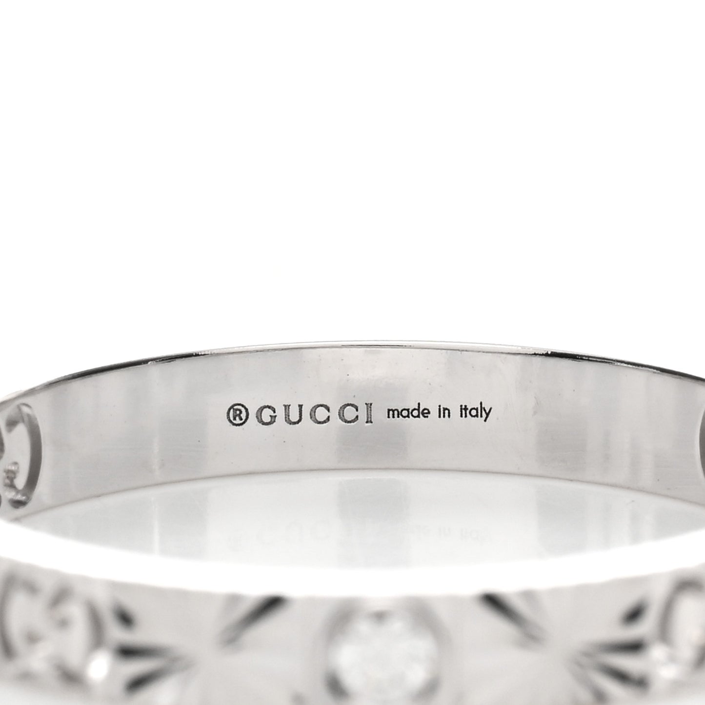 18K White Gold Diamond Icon Heart Band Ring 60 9