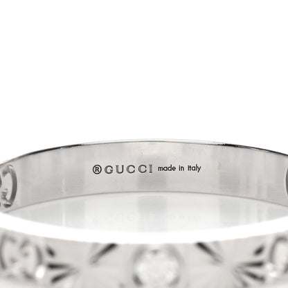 Gucci 18K White Gold Diamond Icon Heart Band Ring 60 9 4 of 4