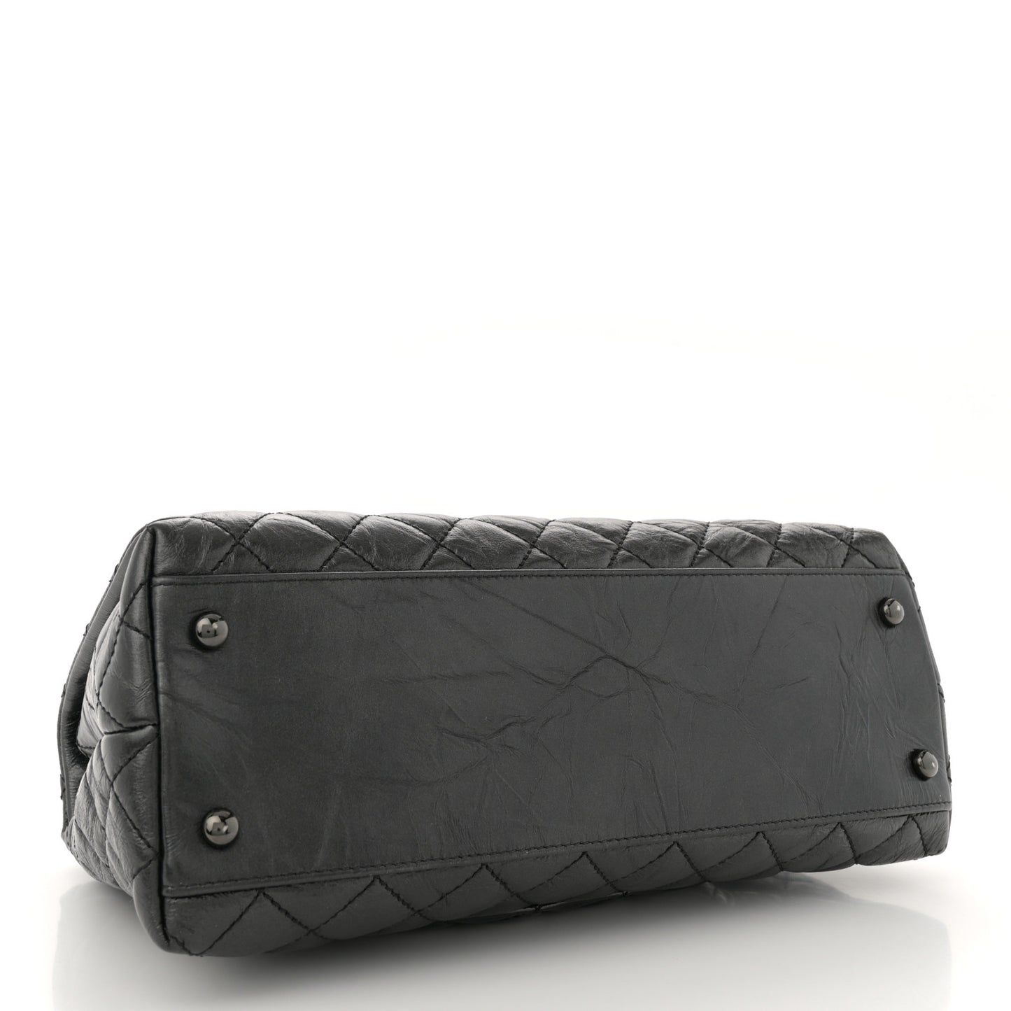 Aged Calfskin Quilted Small Coco Handle Flap So Black