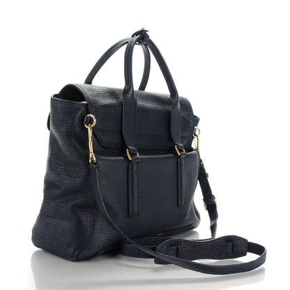 3.1 Phillip Lim 3.1 Textured Calfskin Large Pashli Satchel Ink 3 of 7