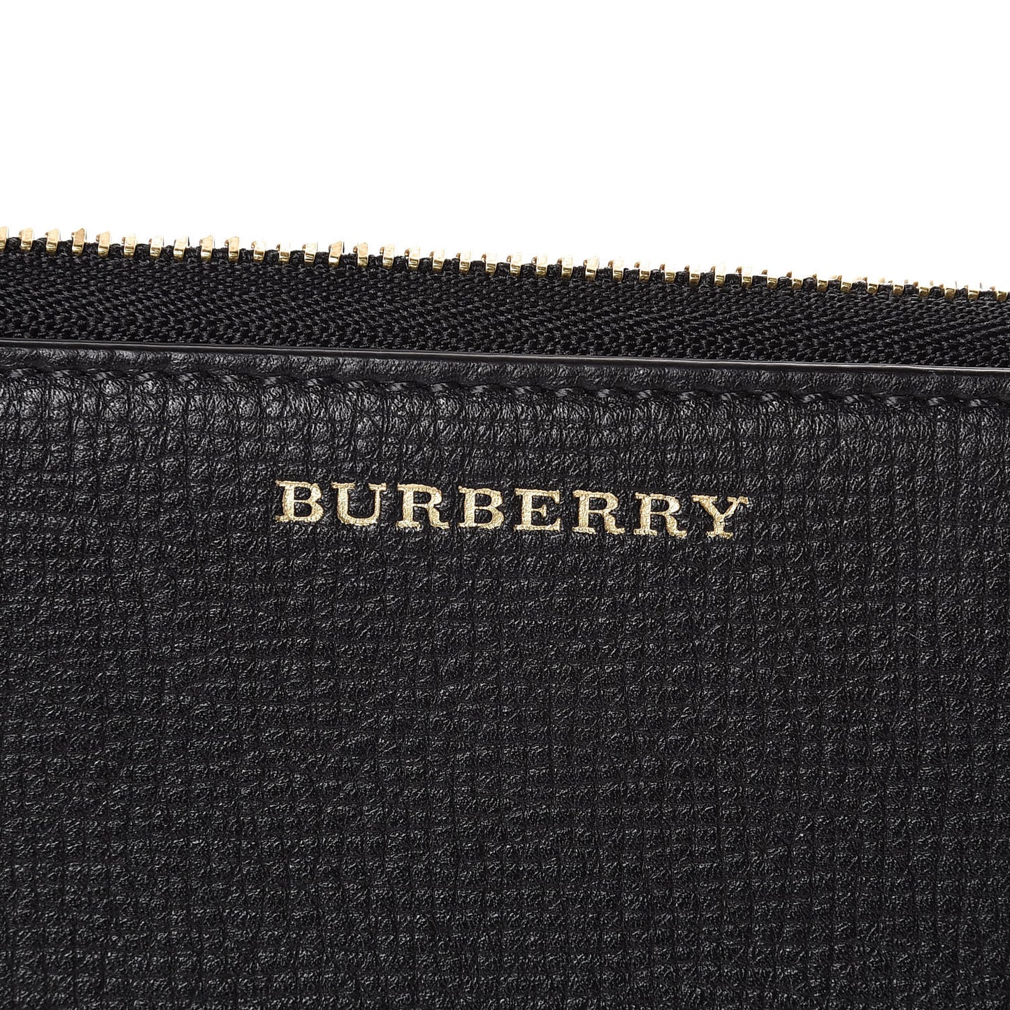 Calfskin House Check Elmore Zip Around Wallet Black