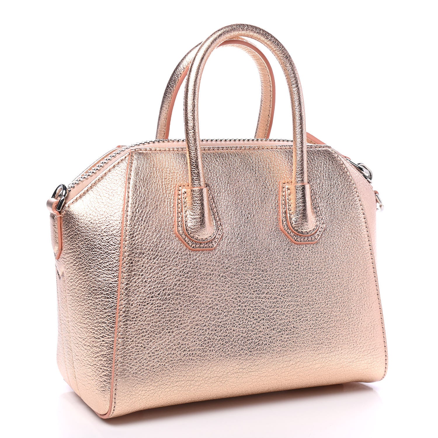 Givenchy Metallic Sugar Goatskin Mini Antigona Light Pink 2 of 4