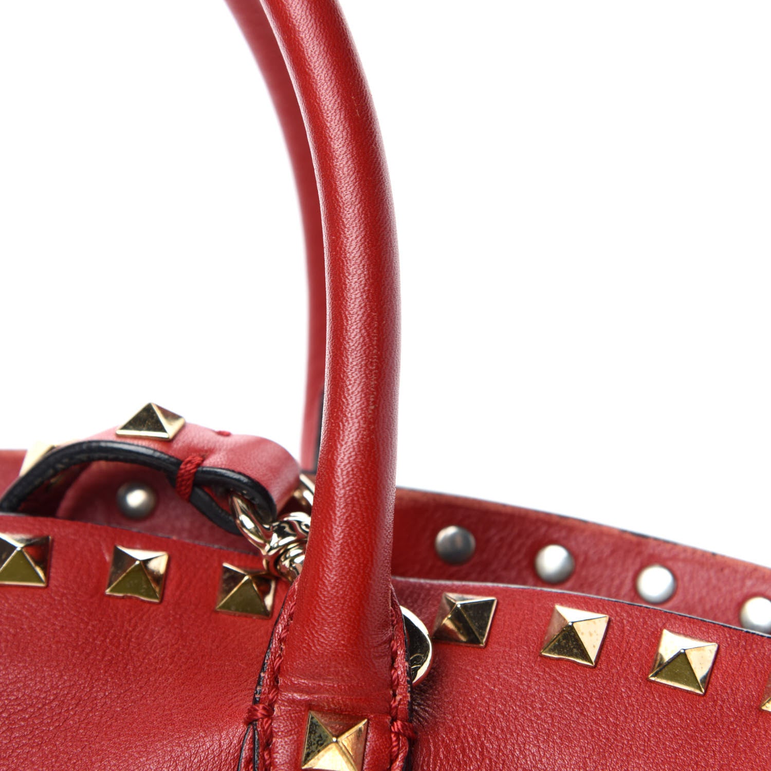 Valentino Garavani Vitello Rockstud Dome Shopper Rosso Valentino 9 of 22