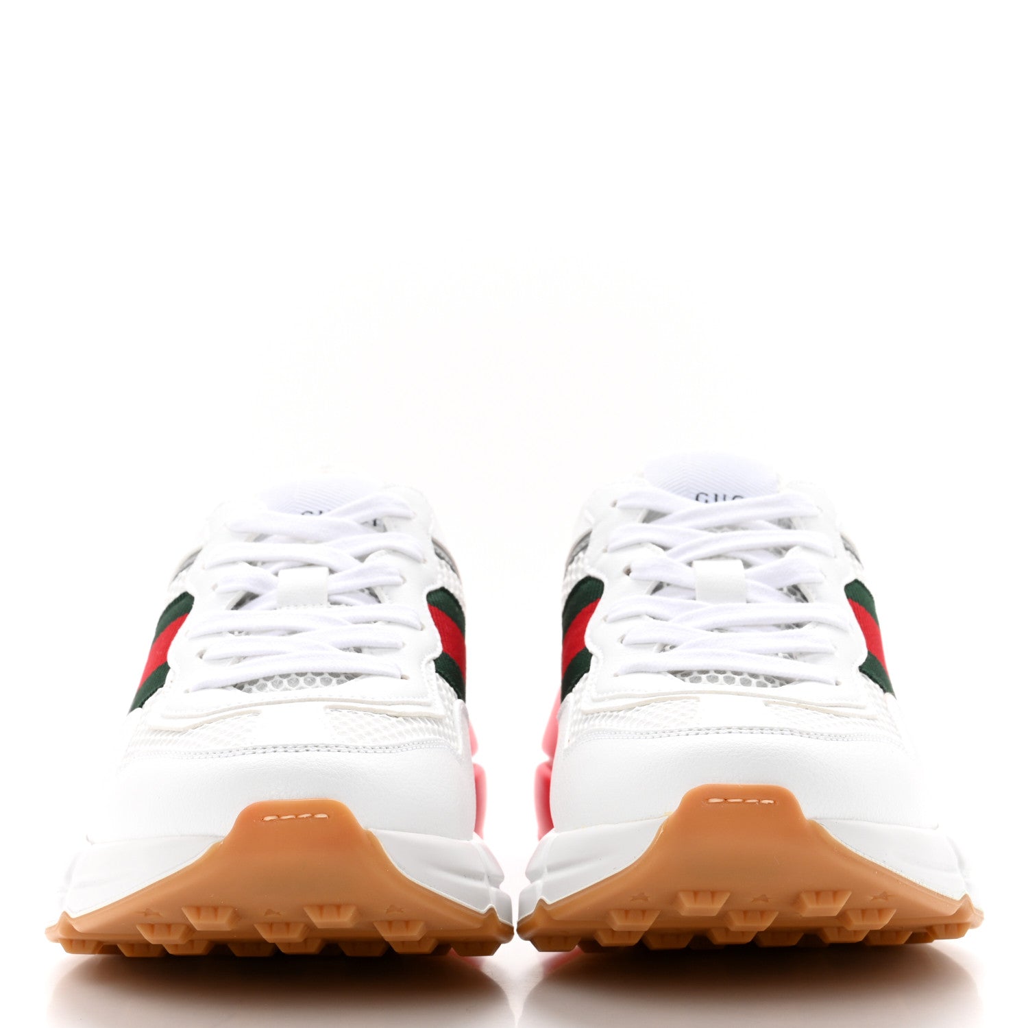 Gucci Lavaredo Eco Fabric Mesh Web Womens Rhyton Reflective Sneakers 36.5 Great White Green Red Silver 2 of 9