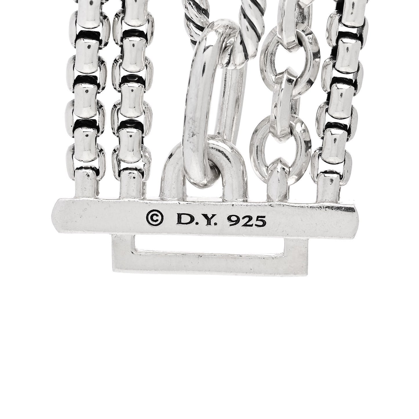 Sterling Silver Multi Row Chain Bracelet