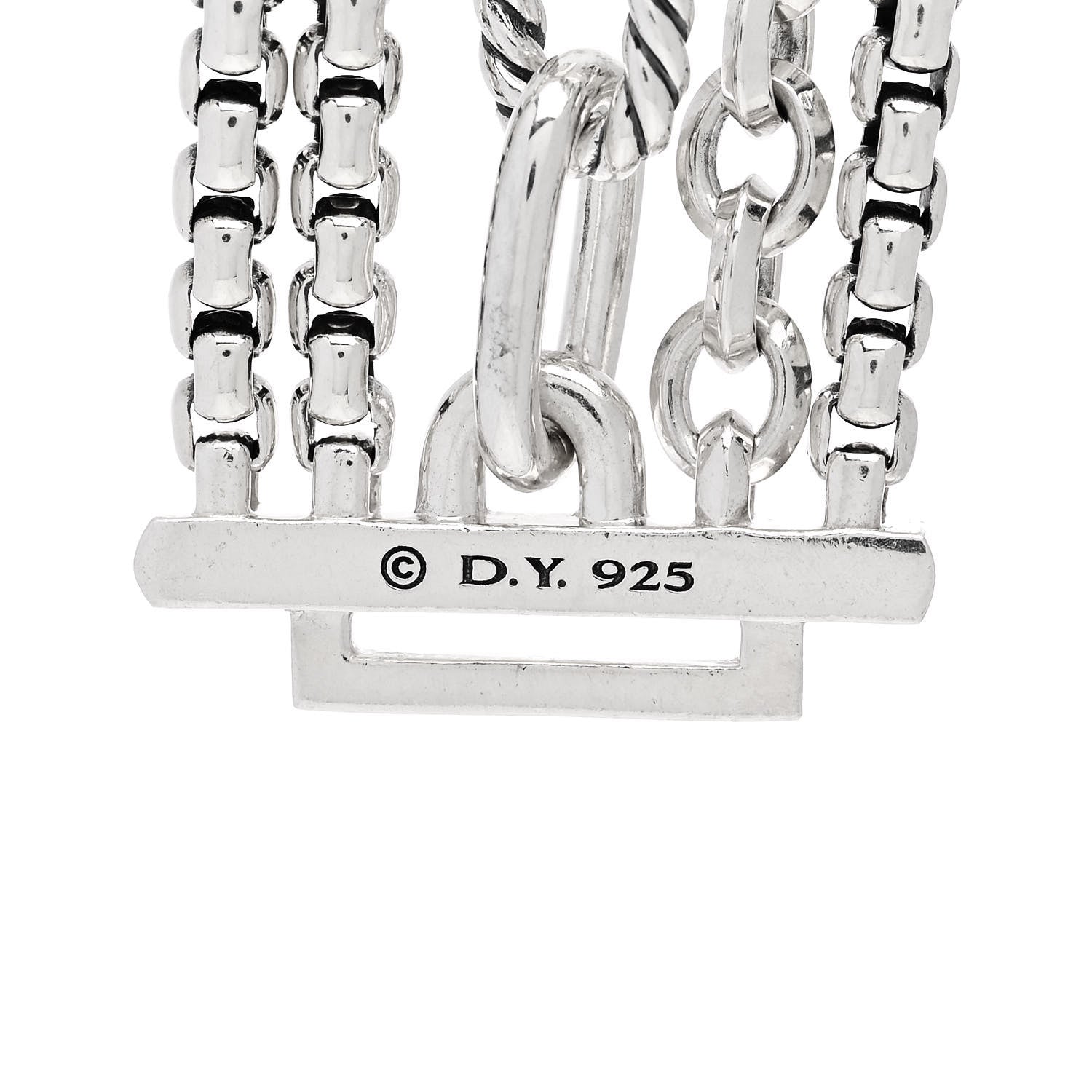 David Yurman Sterling Silver Multi Row Chain Bracelet 4 of 4
