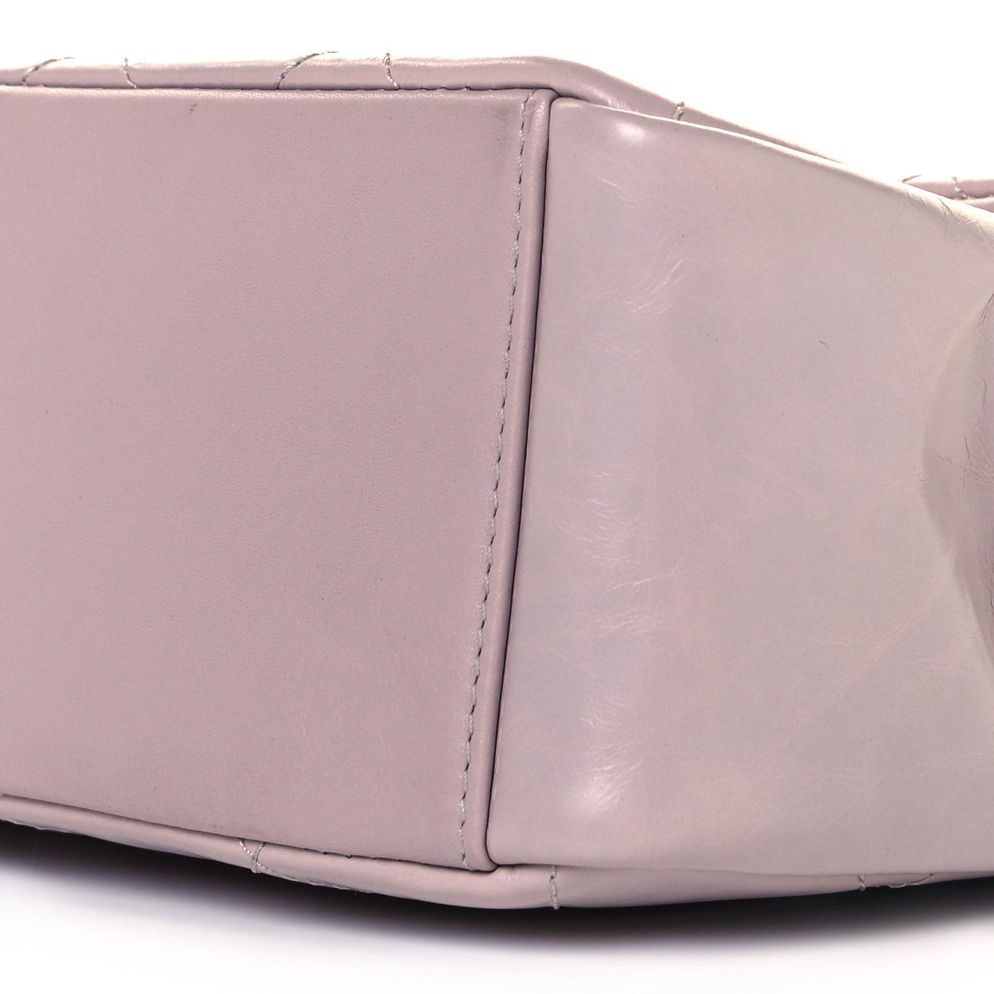 Glazed Calfskin Quilted Medium Gold Bar Top Handle Flap Light Pink