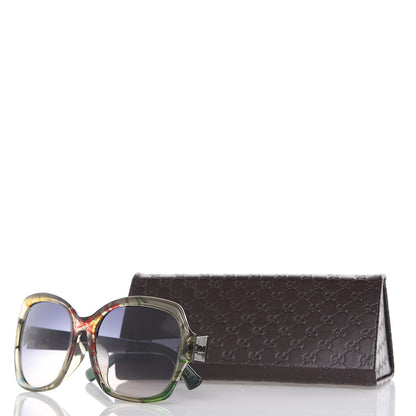 Gucci Oversized Acetate Frame Floral Sunglasses GG 3803/F/S Green 8 of 8
