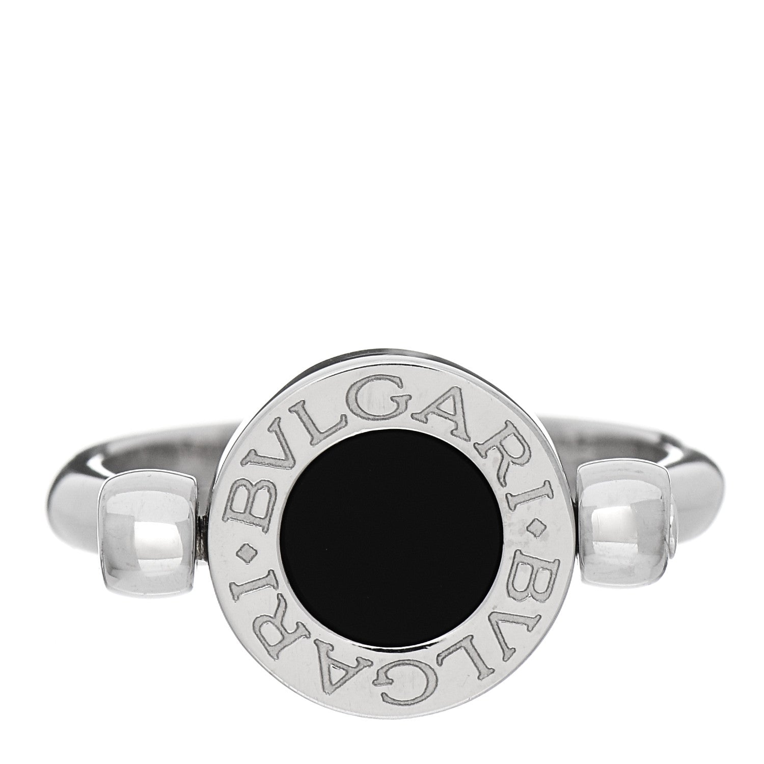 Bulgari 18K White Gold Diamond Black Onyx Bvlgari Bvlgari Flip Ring 52 6 2 of 8