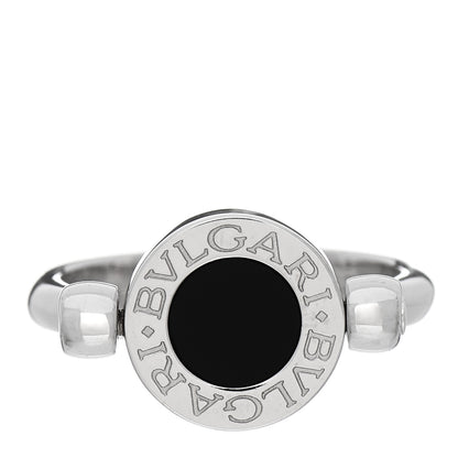 Bulgari 18K White Gold Diamond Black Onyx Bvlgari Bvlgari Flip Ring 52 6 2 of 8