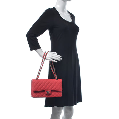 Chanel Caviar Quilted Medium Double Flap Light Red 2 of 8