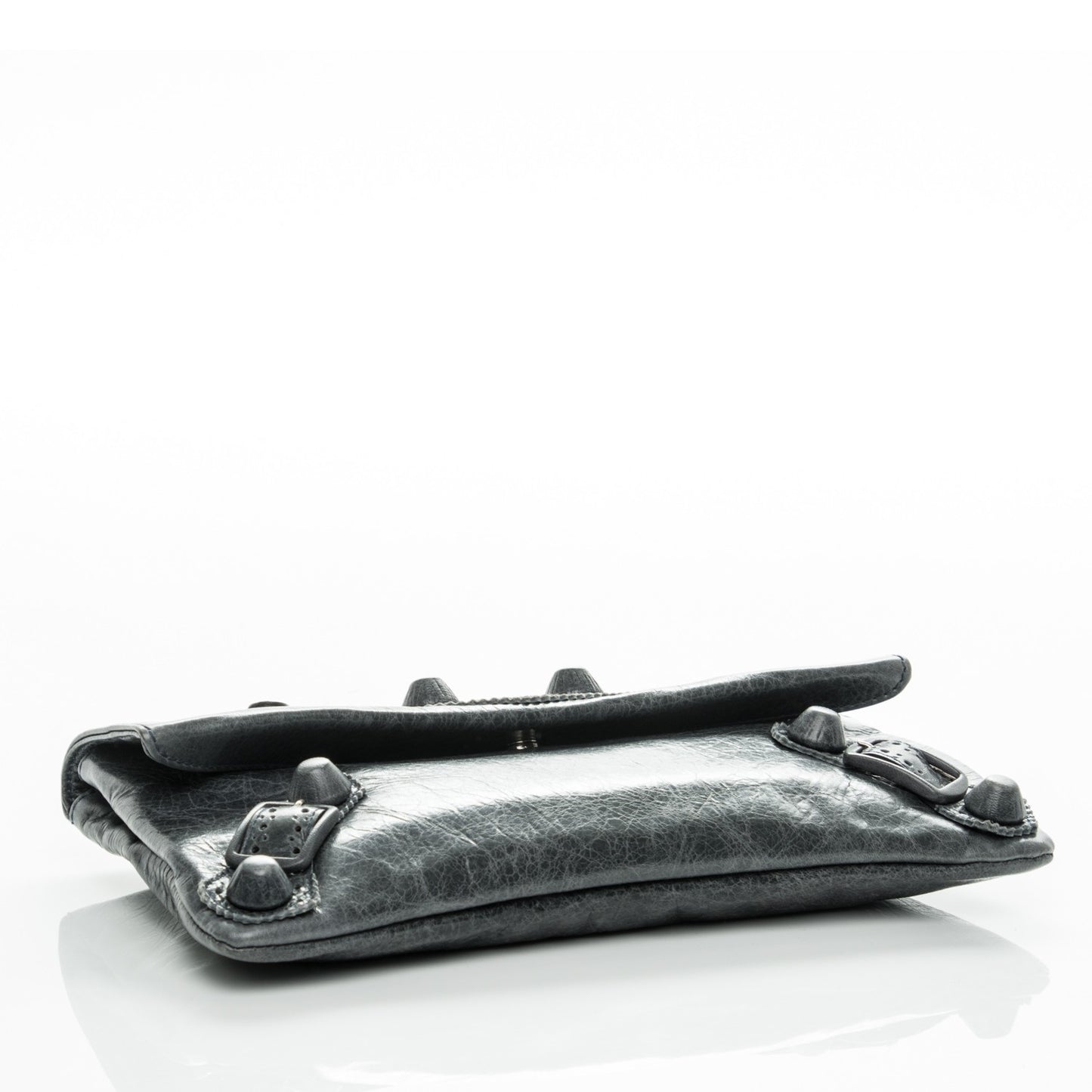 Agneau Giant Brogues Hardware Envelope Clutch Anthracite
