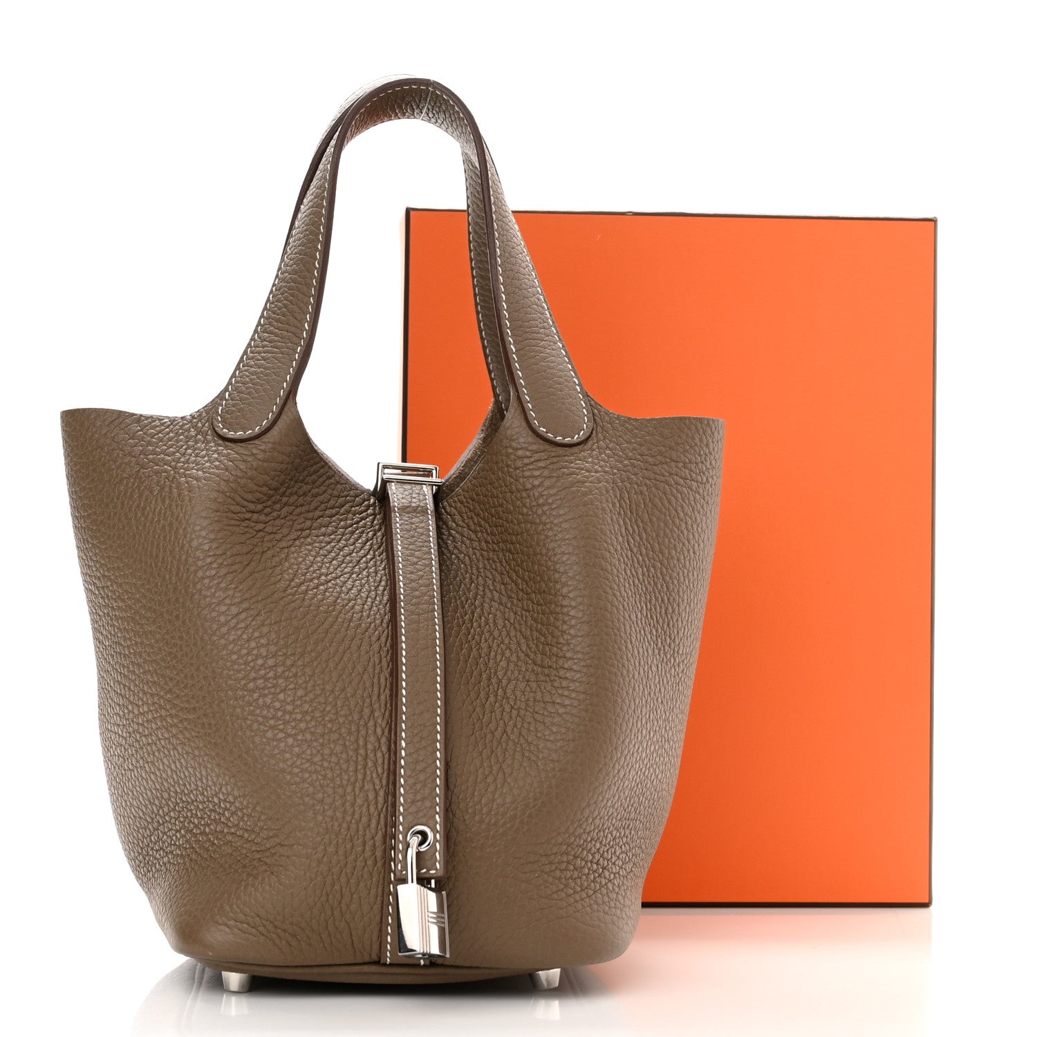 Hermes Taurillon Clemence Picotin Lock 18 PM Etoupe 11 of 11