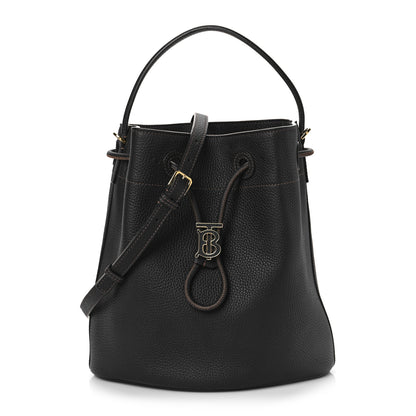 Burberry Grainy Calfskin Small TB Bucket Bag Black 1 of 8