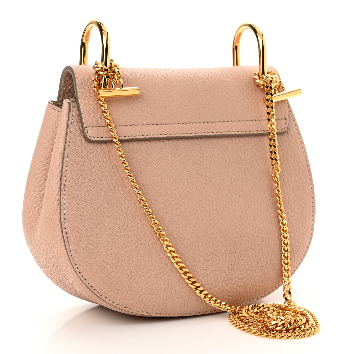 Grained Lambskin Mini Drew Shoulder Bag Cement Pink