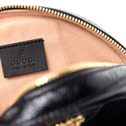 Gucci Suede Patent Web Mini Ophidia Round Shoulder Bag Black 8 of 9