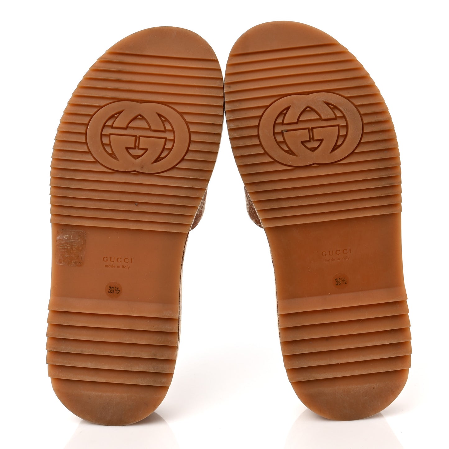Canvas GG Monogram Angelina Platform Slide Sandals 39.5 Beige Ruggine