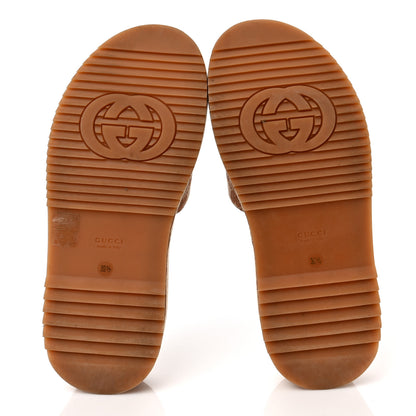 Gucci Canvas GG Monogram Angelina Platform Slide Sandals 39.5 Beige Ruggine 5 of 9