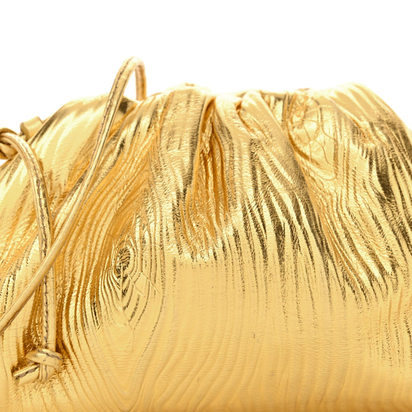 Metallic Bark Calfskin The Mini Pouch Gold