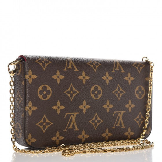 Louis Vuitton Monogram Pochette Felicie Chain Wallet Fuchsia 3 of 12