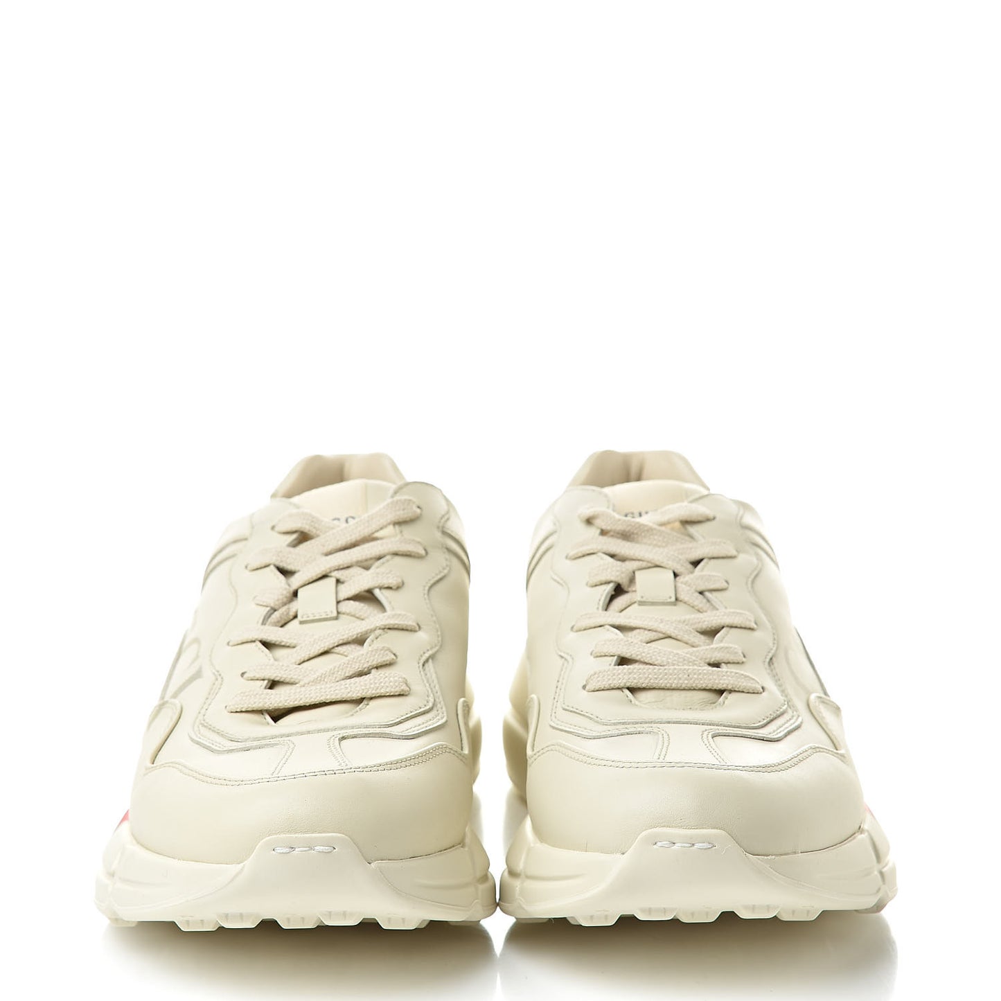 Calfskin Logo Mens Rhyton Sneakers 8 Ivory