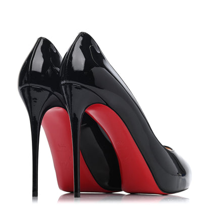 Christian Louboutin Patent New Very Prive 120 Pumps 39.5 Black Red 3 of 4