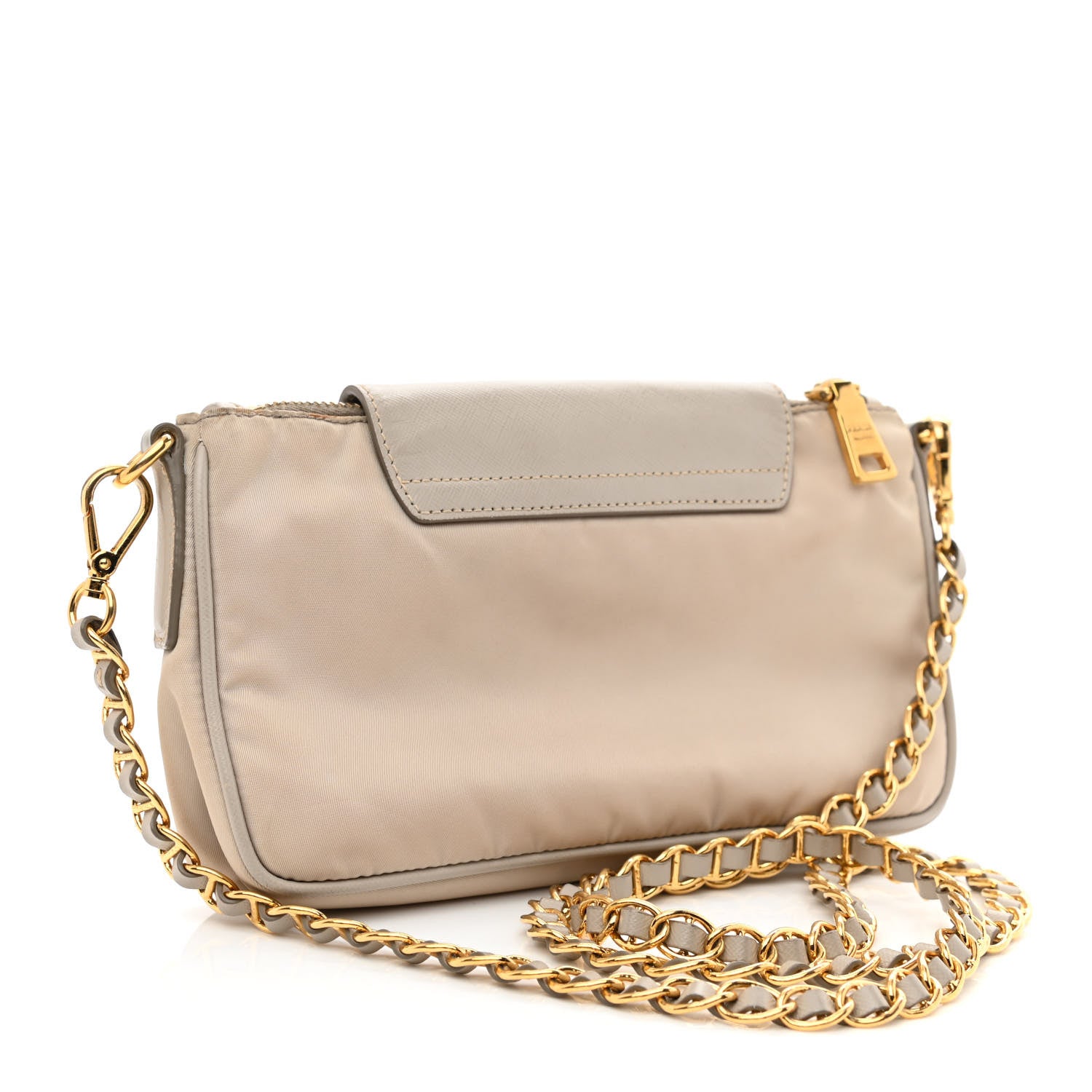 Prada Tessuto Nylon Saffiano Crossbody Bag Talco 3 of 15