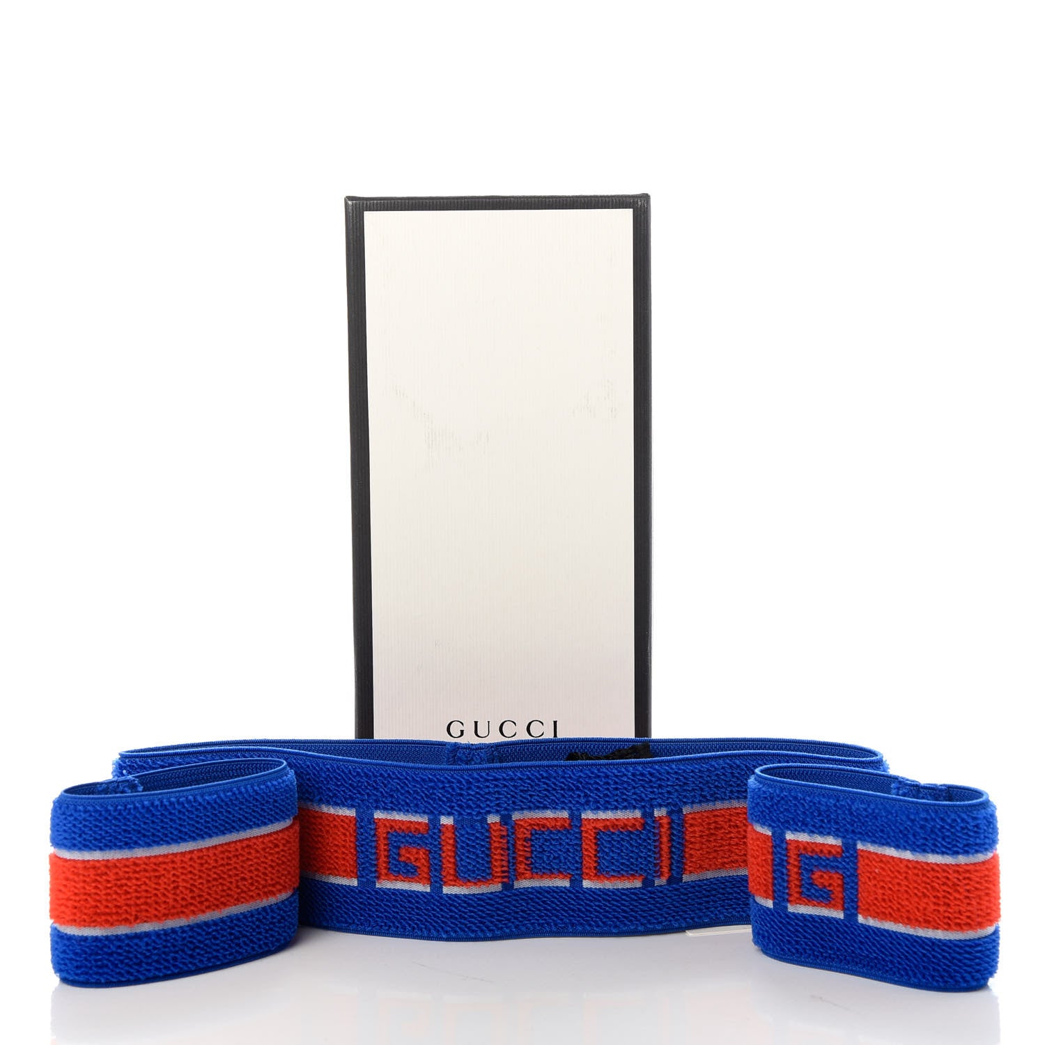 Gucci Cotton Logo Headband and Wrist Set M Blue Orange 5 of 5