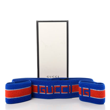 Gucci Cotton Logo Headband and Wrist Set M Blue Orange 5 of 5