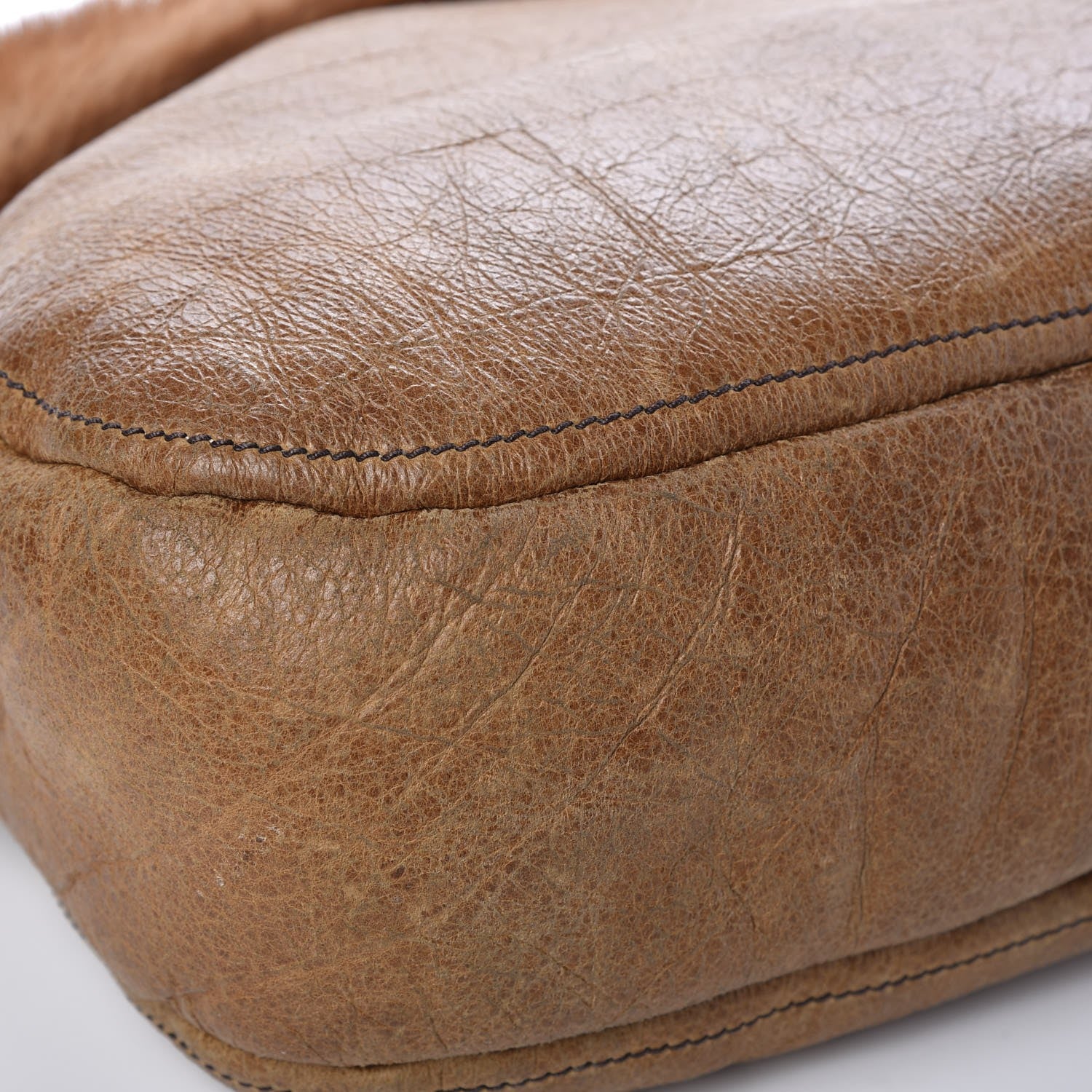 Prada Suede Shearling Mink Fur Crocodile Shoulder Bag 10 of 10