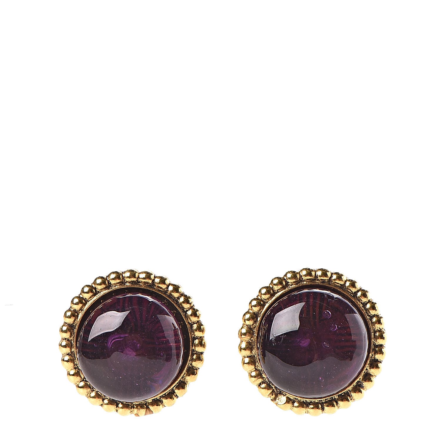 Chanel Gripoix Clip On Earrings Purple 1 of 4