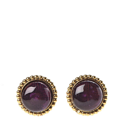Chanel Gripoix Clip On Earrings Purple 1 of 4