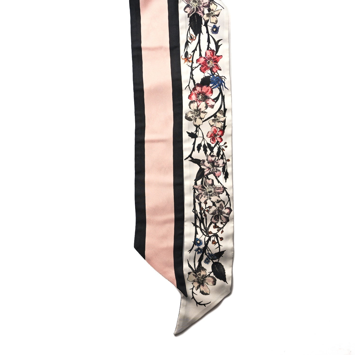 Christian Dior Silk Rosa Mutabilis Mitzah Scarf Beige 2 of 3