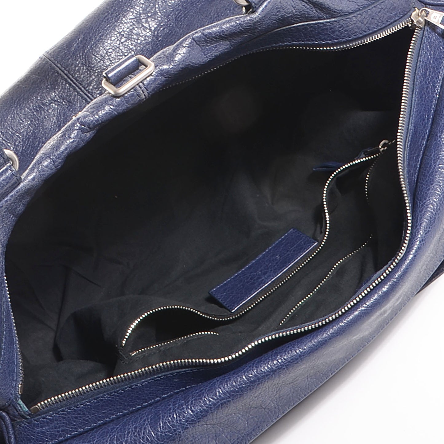 Agneau Classic Hardware Small Squash Duffel Bag Bleu Nuit