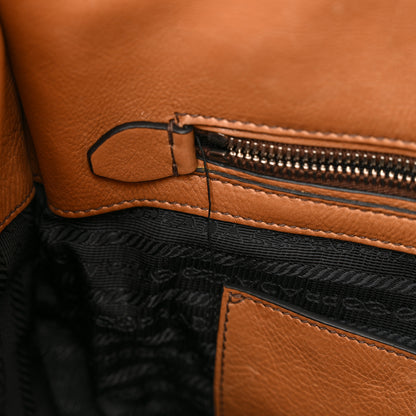Prada Glace Calf Twin Pocket Tote Cannella 10 of 13