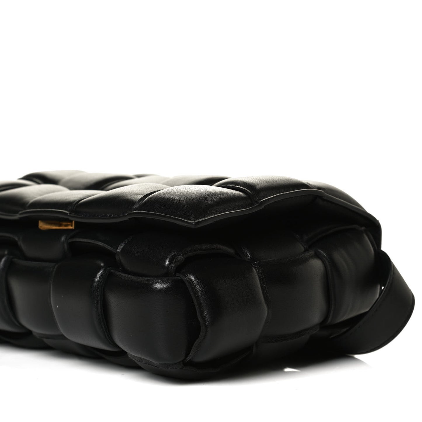 Nappa Maxi Intreccio Padded Cassette Crossbody Bag Black