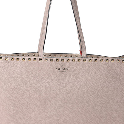 Valentino Garavani Grained Calfskin Rockstud Shoulder Tote Poudre 6 of 8