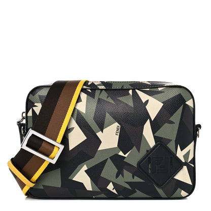Fendi Textured Calfskin Bugs Camouflage Medium Camera Case Multicolor Military 1 of 13